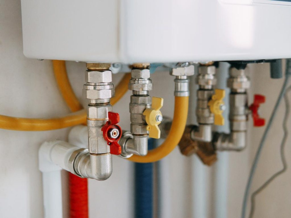 Pipes Leading In To Gas Boiler